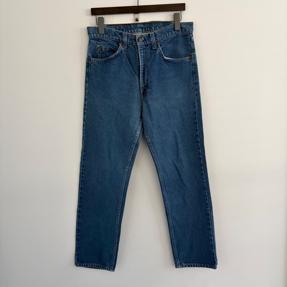 Levis 505 Orange Tab Vintage 90s Straight Leg Jeans Blue 32x29